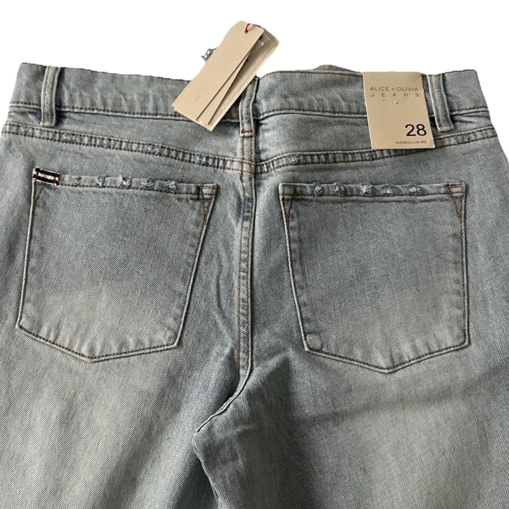 Alice & Olivia Jeans (nwt $695) Stud Rockstar Baggy Wide Leg Sz: 28 - Picture 9 of 16